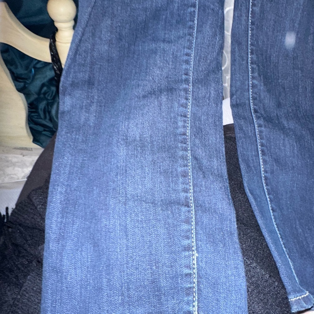 Seven7 Dark Blue Dark Wash Flare Women's Jeans - Picture 2 of 6